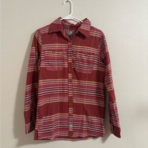 44° north Striped Red and Yellow Button-Up Shirt